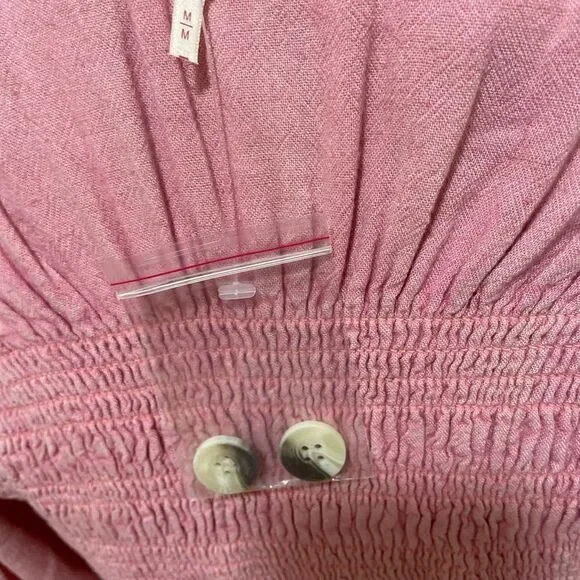 NWT Free People String Of Hearts Maxi Dress Smocked V Neck size L - Picture 4 of 9